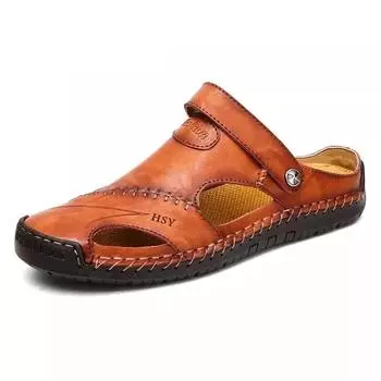 Men Leather Classic Roman 2024 Slipper Outdoor Sneaker Beach Rubber Flip Flops Men Water Trekking Summer Sandals 39
