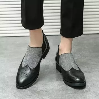 Мужские мокасины в уличном стиле коричневого цвета с контрастной строчкой, формальные деловые свадебные платья, блейзеры для выпускного, смокинги, праздничные туфли, большой размер EU:38 чёрный