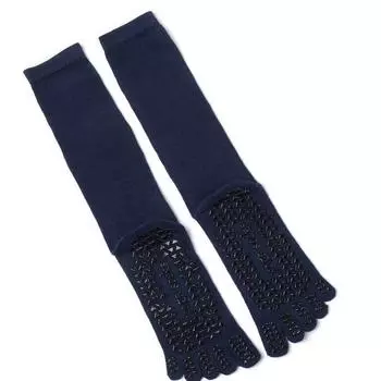 Men Long Sweat-Absorbent Five-Finger Sports Yoga Socks Blue(Fits 48-43 yards)