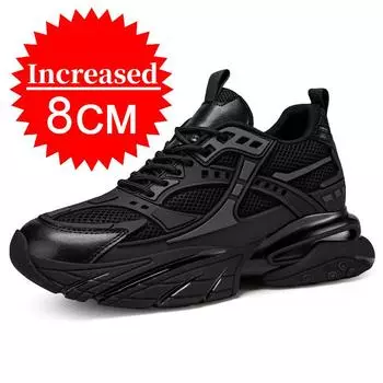 Men Mesh Elevator Shoes Height Increase Sneakers Shoes for 8/10CM Sports Casual Shoes Invisible Inner Heightening Shoes for Men 37