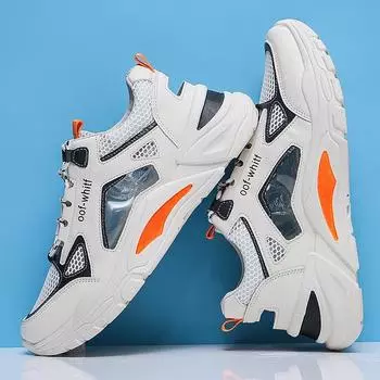 Men New Sandals Fashion Breathable Soft Bottom Casual Comfortable Male Walking Footwear 2024 36 оранжевый