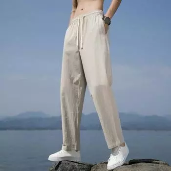 Мужские брюки с широкими штанинами, прямые, тонкие, в стиле ретро, с боковыми карманами, эластичный пояс на шнурке, однотонные, для тренировок в спортзале, для бега трусцой 2XL темно-серого