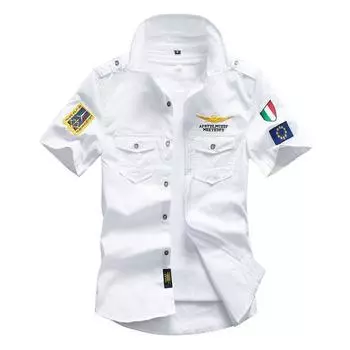 Men Pockets Shirts Summer Short Sleeve Shirt Casual Green Blue White Spring Casual S зелёный