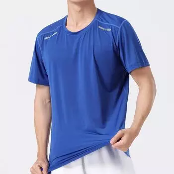 Мужская эластичная футболка для бега, летняя, тонкая секция, ледяной шелк, сухие футболки, женская футболка для фитнеса и йоги, унисекс, тренировочная, с короткими рукавами XS флуоресцентный зеленый