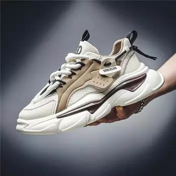 Men Running Shoes Thick Bottom Mesh Breathable Sports Casual Footwear Trending Outdoor Walking Sneakers Adult New 39-44 39