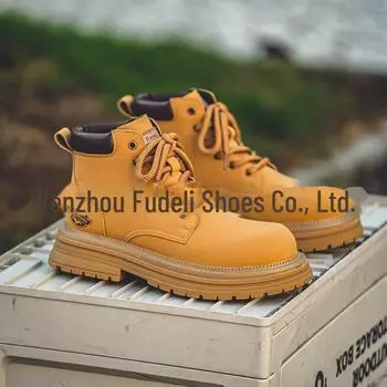 Men s 2024 British Retro Yellow High-Top Desert Work Boots - Casual Martin Style for Spring & Autumn 38