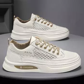 Men s 2025 four seasons can wear new comfortable lace-up fashion trend versatile daily round head men s injection molded board shoes 39