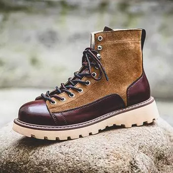 Men s 3080 Retro Leather Martin Boots - British Style, High Street & Outdoor Mid-Tube Design 39