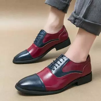 Men s 46 large size business dress leather fashion retro casual leather trend British style lace-up leather shoes 38