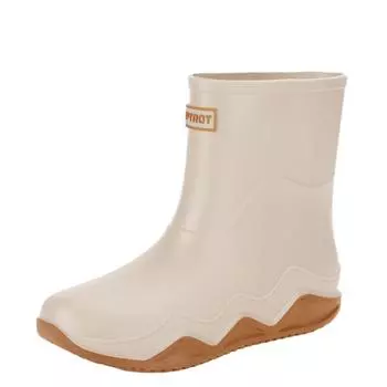 Men s Adult New PVC Waterproof Boots Lightweight Trend Fashion Simple Atmosphere Warm Anti-skid Rain and Snow Shoes 40