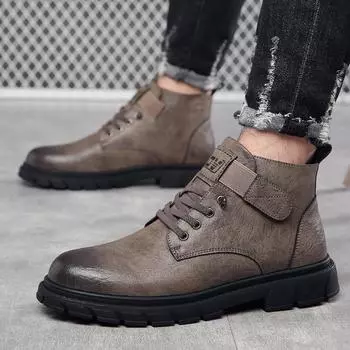 Men s Advanced Luxury Brand Business Negotiation Wedding Party British Fashion Round Head Soft Breathable Bottom Chelsea Boots 38 серый