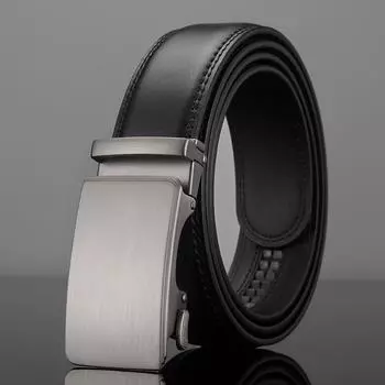 Men S Alloy Automatic Buckle Leather Belt Business Belt Belt Belt 110cm