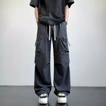 Men s American Overalls New Spring and Autumn Loose Straight High Street Charge Trousers Straight and Handsome Pants M