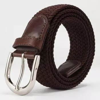 Men S And Women S Casual Canvas Belt Non-Porous Braided Pin Buckle Elastic Belt 110cm