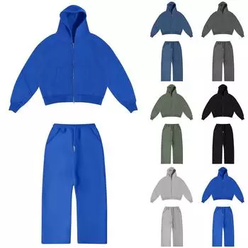 Мужская и женская модная повседневная универсальная повседневная толстовка с капюшоном, толстовка, брюки, двухкомпонентная L чёрный