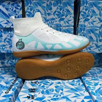 Men s and women s football shoes high-top autumn new long and short nail sneakers foreign trade large size men s adult sports football 35