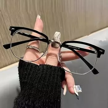 Men s And Women s Half-framed Ultra-light Glasses Frames Anti-blue Light Flat Glasses For Computers Mobile Phones белый