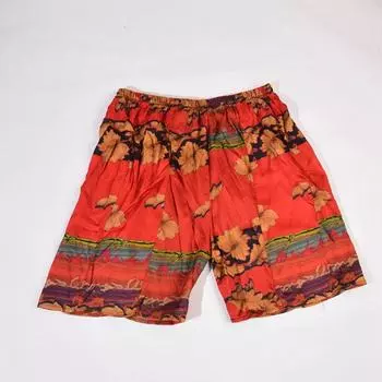 Men s and Women s Large Size Quick-Dry Silk Mulberry Silk Casual Shorts Red(A612 length 45-47) Hips 110-120cm