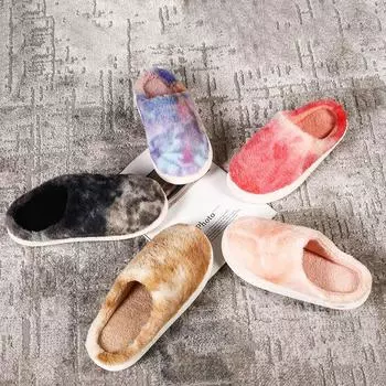 Новые мужские и женские тапочки, зимние модные хлопковые тапочки, большие размеры, обувь для влюбленных, домашние тапочки с героями мультфильмов 36-37 розовый