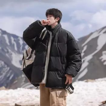 Мужские и женские хлопковые пальто одинакового фасона для пар, теплая одежда для хлеба, молодежные универсальные хлопковые куртки, свободные хлопковые куртки, модные топы M