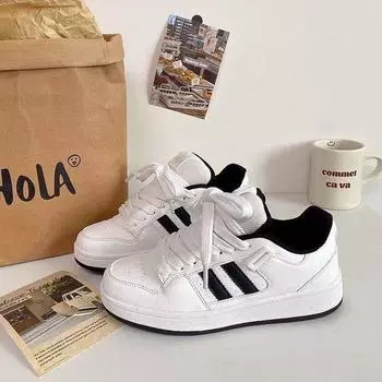 \Men s and Women s Sneakers Platform Sneakers Simple Design Skateboard Casual Outdoor Running Sneakers Lace-up Trend Shoes Pair 35