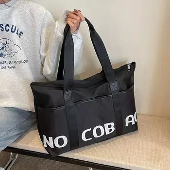 Men s and women s street trends large-capacity fashion one-shoulder portable messenger women s bags чёрный