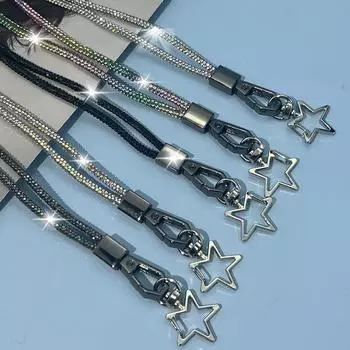 Мужской и женский универсальный шнурок для телефона с вспышкой, антибриллиантовый шнурок со вспышкой, шнурок для воротника со стразами white