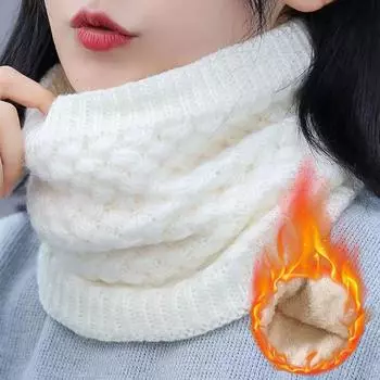 Men s and Women s Versatile Fleece Thickened Single Loop Head Winter Warm Knitted Scarf Cover