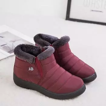 Men s and Women s Winter Warm Snow Boots High Top Faux Fur Lining Waterproof Ankle Boots Non-Slip Outdoor Shoes Zipper Hiking Hiking Sports Boots 35