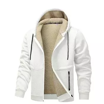 Men s Autumn and Winter Hooded Plus Velvet Thickened Lamb Fleece Cardigan Sweater Plus Size Men s Jacket XXXL