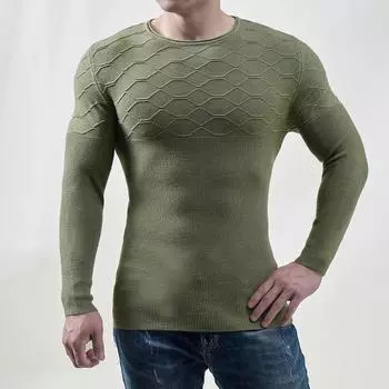 Мужской осенне-зимний мужской вязаный свитер с круглым вырезом, пуловер с длинным рукавом, мужской узкий вязаный свитер S белый