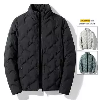 Men s Autumn and Winter Men s Down Jacket Youth Korean Style Handsome Warm Thickened Stand-up Collar Jacket Top Trendy Casual M