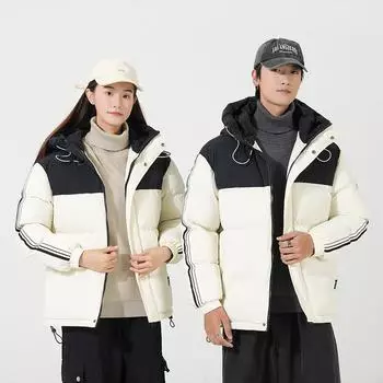 Мужские осенне-зимние новые мужские и женские хлопковые пальто, пуховые толстые хлопковые пальто, пальто-пуховики, хлопковые пальто с капюшоном для мужчин S