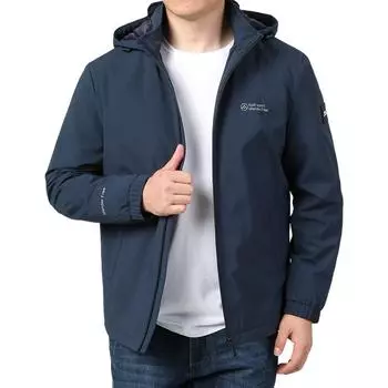 Men s Autumn and Winter Plus Velvet Padded Elastic Jacket Windbreaker Outdoor Leisure Collar Loose Plus Size Coat Windbreaker M