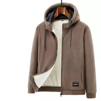 Men s Autumn Winter Fleece Winter Loose Casual Fleece Thickened Jacket Thermal Hooded Men Autumn and Winter XS