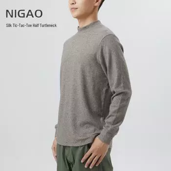 Men s Autumn & Winter Half-Turtleneck Thermal Shirt - Meiyabi Long-Sleeve Warm Top 3XL синий