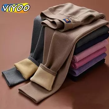 Мужские осенне-зимние бархатные брюки с высокой талией, толстые термобелье для улицы, леггинсы, нижнее белье для мужчин M кофейный