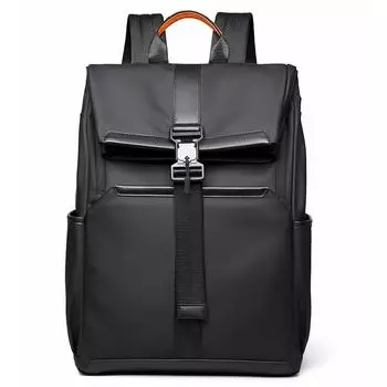 Men s Backpack with A High-end Feel, Large-capacity Rolled-edge Expansion Backpack, Casual Travel Computer Backpack