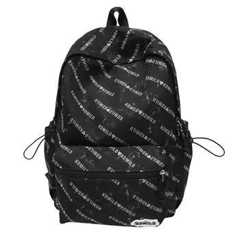 Men s Backpack Women s Letter Printing Computer Backpack Lightweight Large Capacity Student School Bag Small чёрный