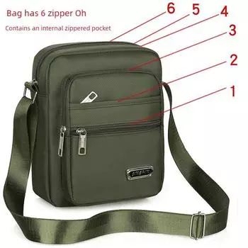 Men s Bag Casual Shoulder Bag Oxford Cloth Small Backpack Men s Bag Casual Crossbody Bag Canvas Bag Satchel Business Trendy [Six pull upgrade] +[YZ3519 army green]]