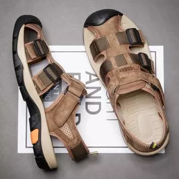 Men s bag head sandals summer 2024 new casual outer wear driving casual mountaineering outdoor non-slip soft-soled beach shoes 38
