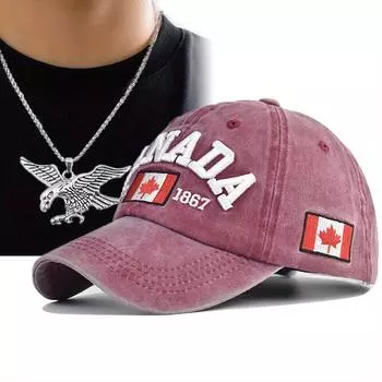 Men s Baseball Cap Necklace Set Letter Embroidery Men s and Women s Baseball Cap Eagle Pendant Necklace Mesh Fashion with Duckweed Visor Cap чёрный