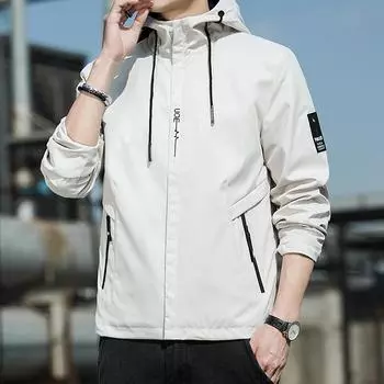 Men s Baseball Collar Jacket Jacket Autumn Youth Fashion Casual Hooded Jacket M