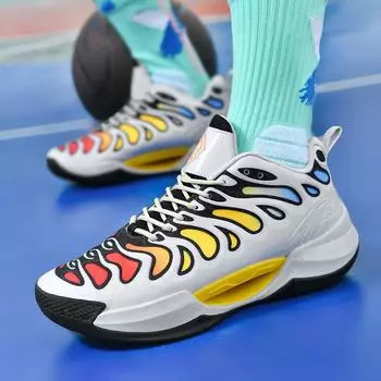 Men s Basketball Shoes Cushioned Breathable Sneakers Train Athletes High Quality Sport Shoes Non-Slip Night Light Casual Sneaker 36 синий