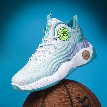 Men s basketball shoes fly-woven breathable mesh trendy versatile color matching student sports and leisure shoes foreign trade 39