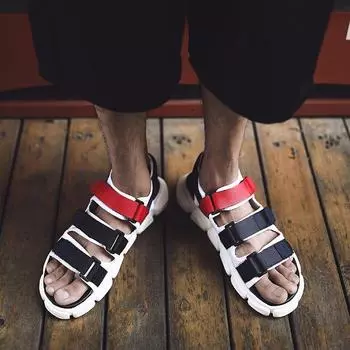 Men s Beach Sandals Men s Shoes Sandals Mens Sandles Male Fashion Athletic Men Sandels Casual Black Summer Sneakers Sandalie 39 бежевый