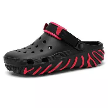 Men s Beach Slippers Wear-Resistant Fashion Comfortable Casual Platform Non-slip Breathable Water Proof Outdoor Shoe Summer Main 40 чёрный