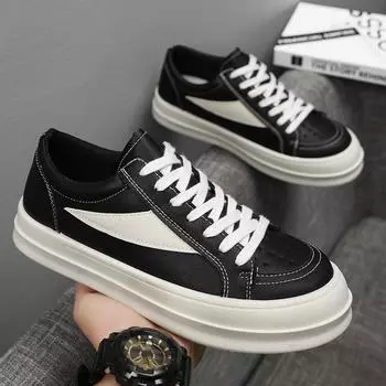 Men s board shoes 2024 new spring and autumn thick soles heightened retro high-end sense big head lightweight trendy casual shoes 39
