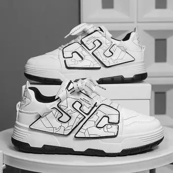 Men s board shoes 2025 four-season fashion trend Harajuku casual shoes one pedal thick-soled wear-resistant sports bread shoes 39