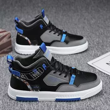 Men s board shoes 2025 spring new fashion trend versatile youth sports high-top casual student board shoes 39